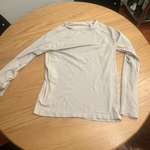 Zella Grey Long Sleeve Striped Shirt Large